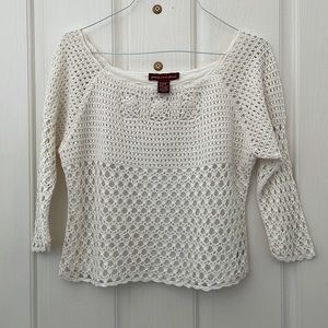 Jones Wear loose knit cream crop sweater size L
